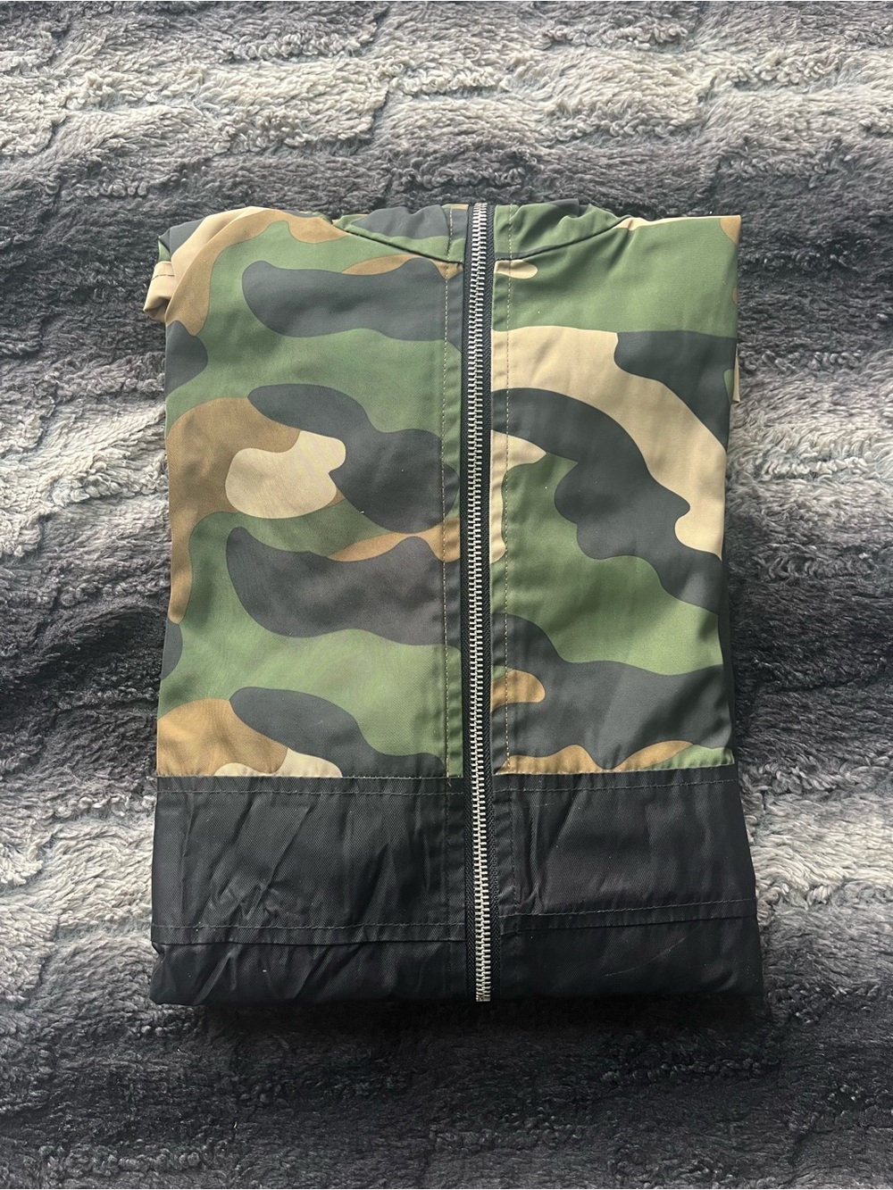 Fashion Nova Men Camo Hooded Windbreaker - Green/Tan/Black